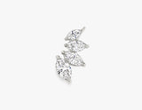 Marquise 4-Stone Arc 14K Whitegold Earring w. Lab-Grown Diamonds