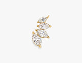 Marquise 4-Stone Arc 14K Gold Earring w. Lab-Grown Diamonds