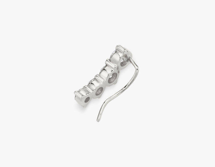 Brilliant Round 4-Stone Arc 14K Whitegold Earring w. Lab-Grown Diamonds