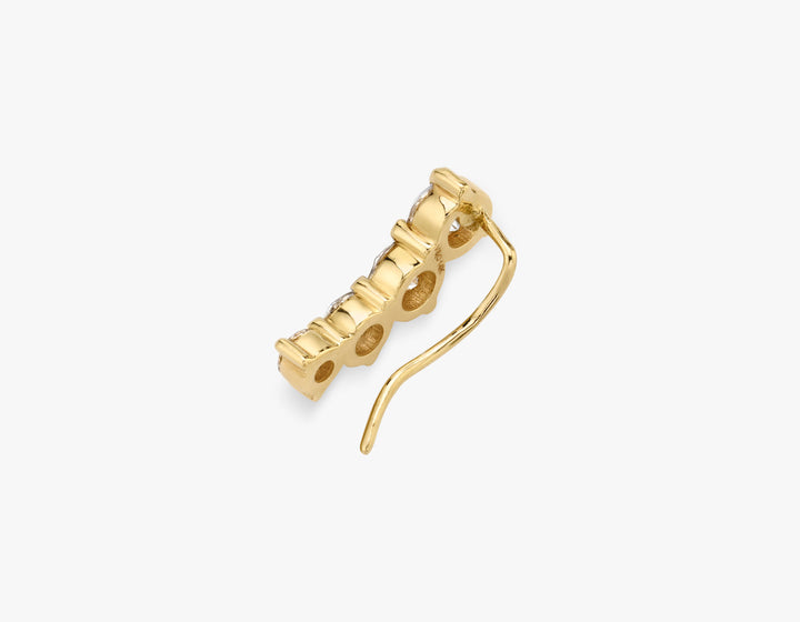 Brilliant Round 4-Stone Arc 14K Gold Earring w. Lab-Grown Diamonds