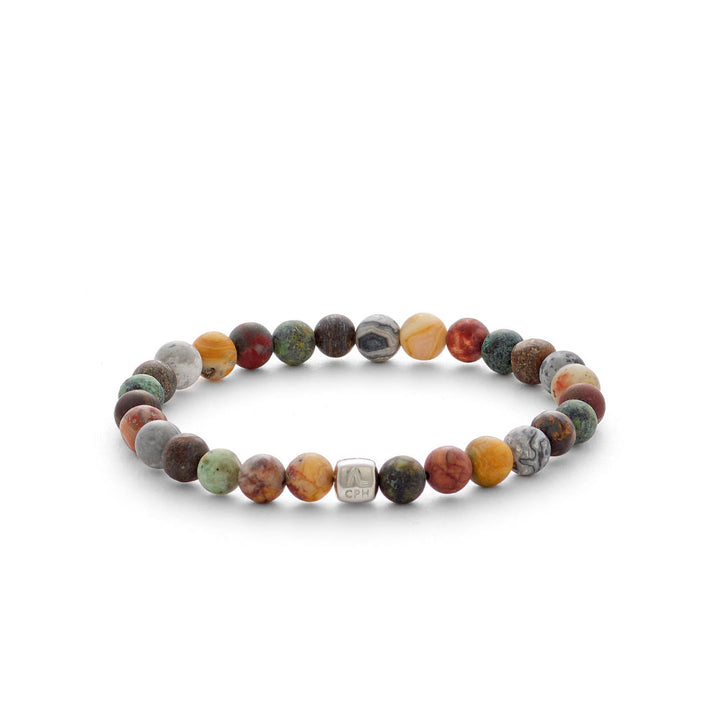 Marrakech (6mm) Sølv Armbåndm. Forskellige Sten