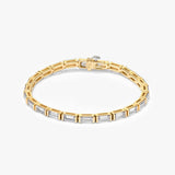 Baguette 14K Gold Tennis Bracelet w. Lab-Grown Diamonds