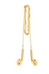 Double earphone Gold Plated Necklace