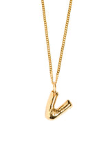 Letter V Gold Plated Necklace