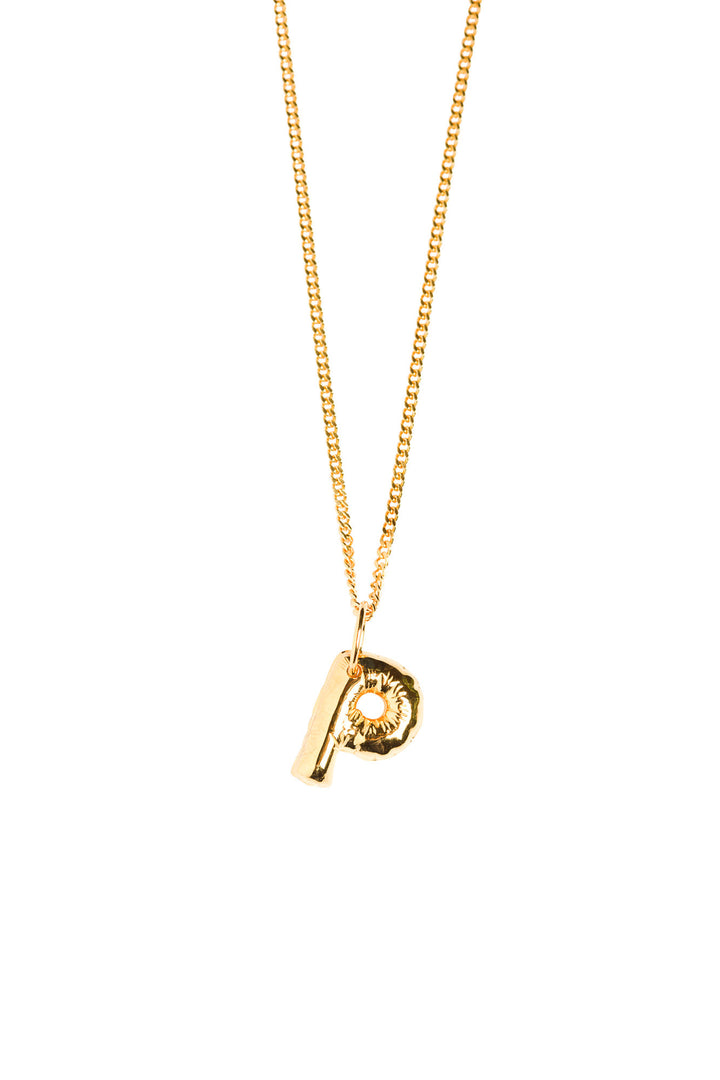 Letter P Gold Plated Necklace