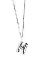 Bogstav n sølv halskæde