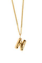 Letter N Gold Plated Necklace