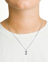 Letter J Silver Necklace
