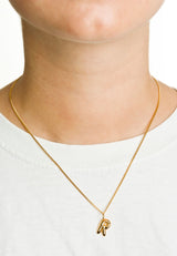Letter R Gold Plated Necklace