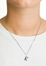 Brev K sølv halskæde