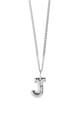Letter J Silver Necklace