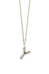 Letter Y Silver Necklace