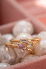 Confetti Rosa Ring 18K vergoldet I Quartz