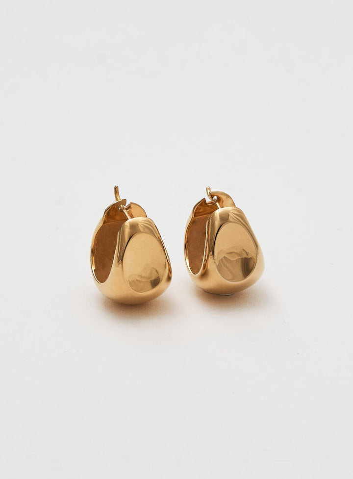 Compact 14K Gold Plated Hoops