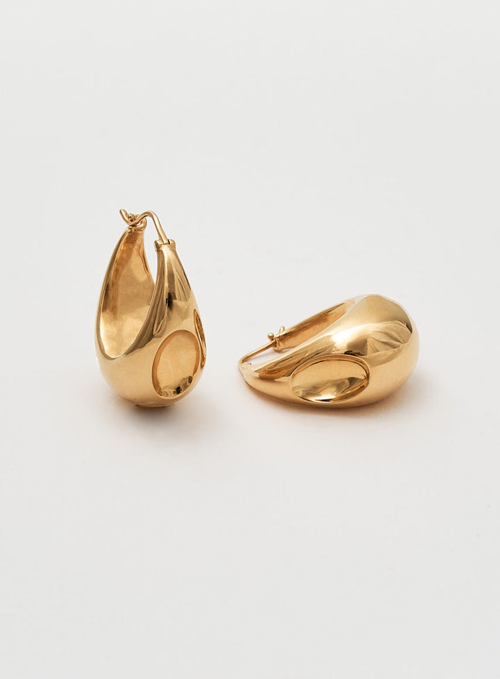 Drop 14K Gold Plated Hoops