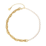 Rita 18K Gold Plated Necklace w. Pearls