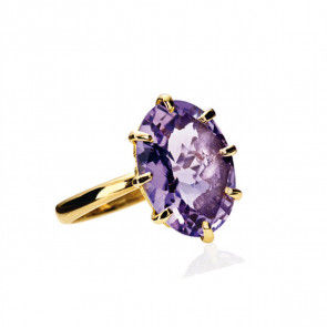 Light-Purple 18K Gold Ring w. Amethyst
