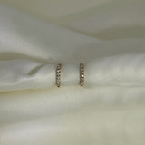 Rock Classic Small 18K Gold Hoop w. White Diamonds