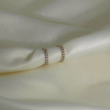 Rock Classic Small 18K Gold Hoop w. White Diamonds