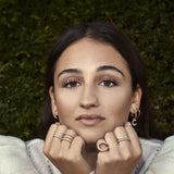 Dreireihiger Single Parallel Goldring aus 18K, Rosegold- oder Weißgold I Diamanten