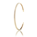 One Row Parallel 18K Gold, Rosegold or Whitegold Bangle w. Diamonds