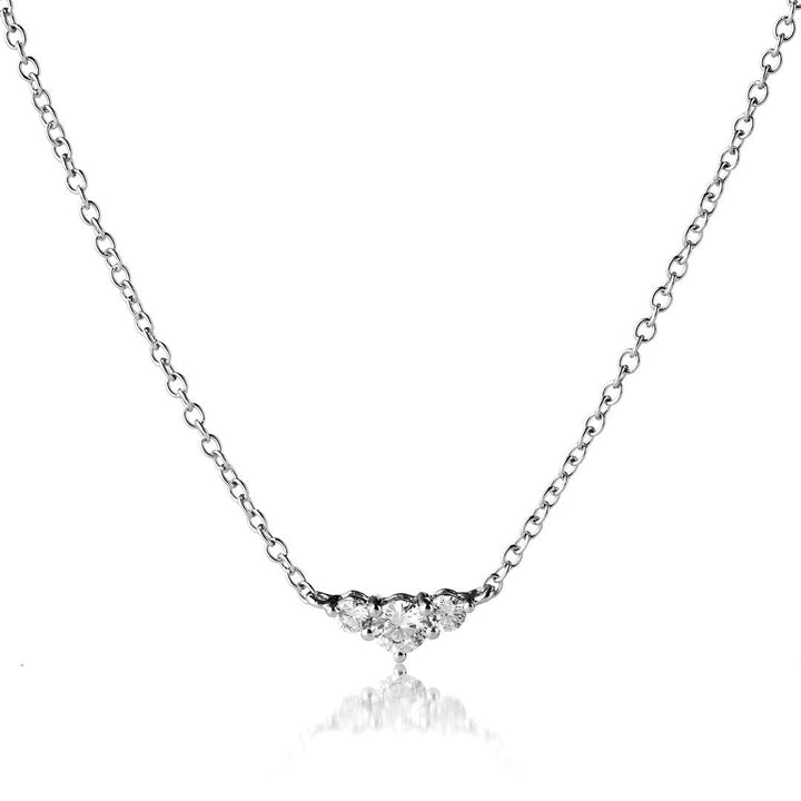 Signature Three 18K Gold, Rosegold or Whitegold Necklace w. Diamonds