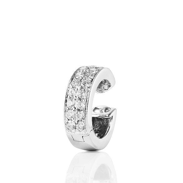 Parallel Medium 18K Gold, Rosegold or Whitegold Ear Cuff w. Diamonds
