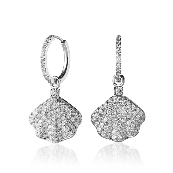 Dream Seashell Hoops aus 18K Gold, Rosegold oder Weißgold I Diamanten