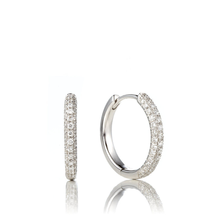 Kleine Creolen-Hoops aus 18K Gold, Rosegold oder Weißgold I Diamanten