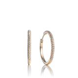 Creol 2 cm 18K Gold, Rosegold or Whitegold Hoops w. Diamonds