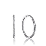 Creol 3 cm 18K Gold, Rosegold or Whitegold Hoops w. Diamonds