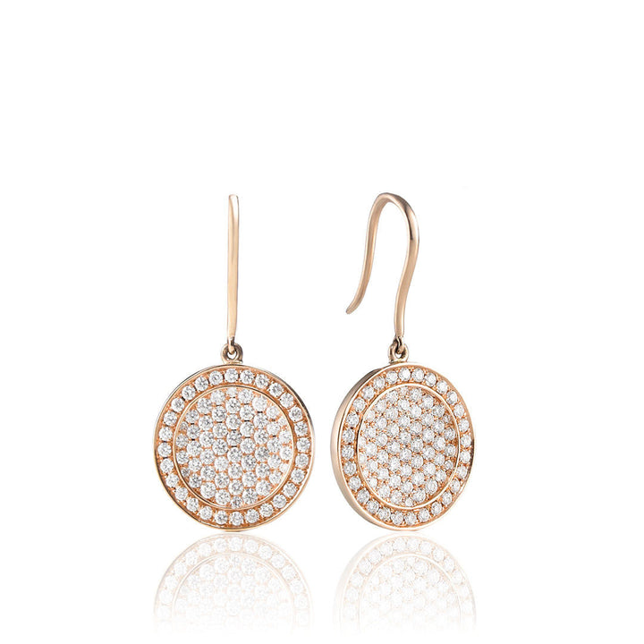 Globe 18K Gold, Rosegold or Whitegold Earhangers w. Diamonds