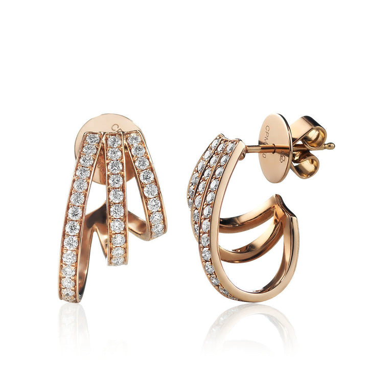 Spring Ohrstecker aus 18K Gold, Rosé- oder aus Weißgold I Diamanten
