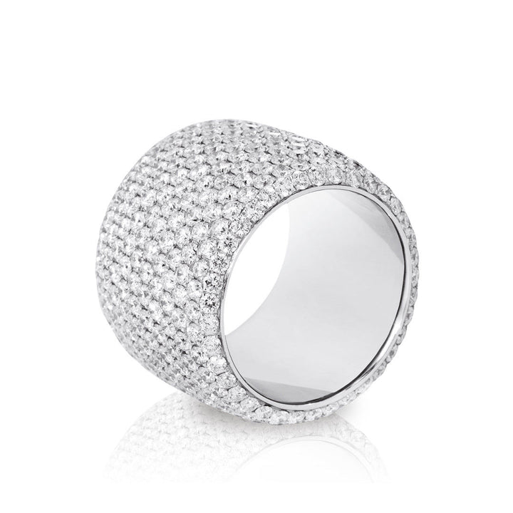 Pavé XL 18K Gold, Rosegold or Whitegold Ring w. Diamonds