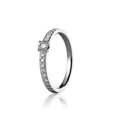 Conscious Round 14K Gold, Rosegold or Whitegold Ring w. Diamonds