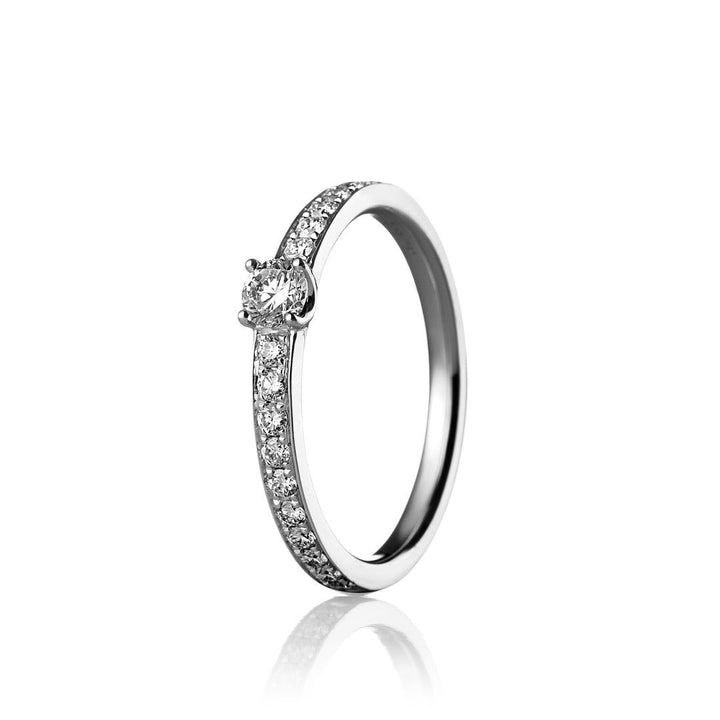 Conscious Round 14K Guld, Rosaguld eller Hvidguld Ring m. Diamanter