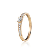 Conscious Heart 18K Gold, Rosegold or Whitegold Ring w. Diamonds