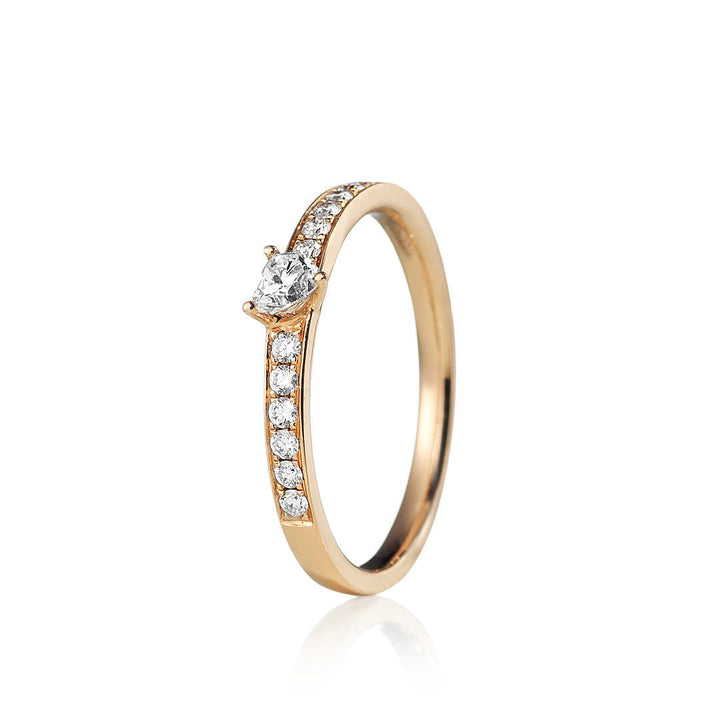 Conscious Heart 18K Guld, Rosaguld eller Hvidguld Ring m. Diamanter