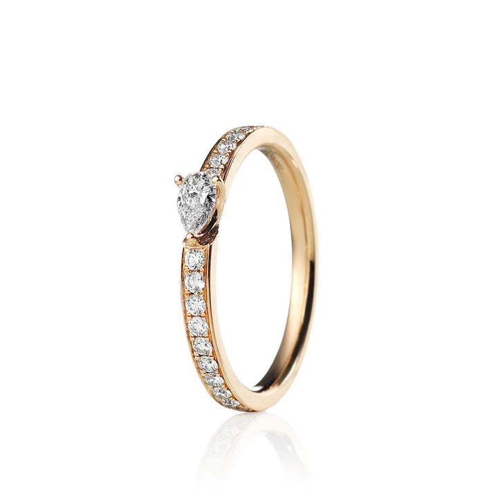 Conscious Drop 14K Guld, Rosaguld eller Hvidguld Ring m. Diamanter