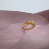 Chunky Nugget Ring Gold, White Diamonds
