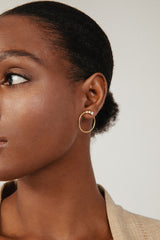 Circle Degrade 18K Rose Gold Earrings w. Lab-Grown Diamonds