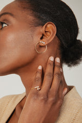 Circle Degrade 18K Gold Earrings w. Lab-Grown Diamonds