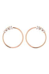 Circle Degrade 18K Rose Gold Earrings w. Lab-Grown Diamonds