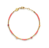 Clemence Forgyldt Armbånd m. Bubblegum Glasperler