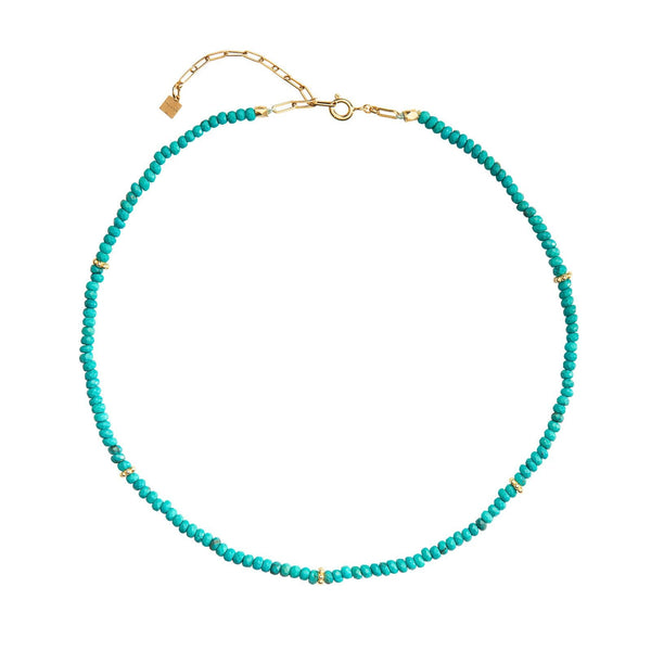 Brisa 18K Gold Plated Necklace w. Turquoise