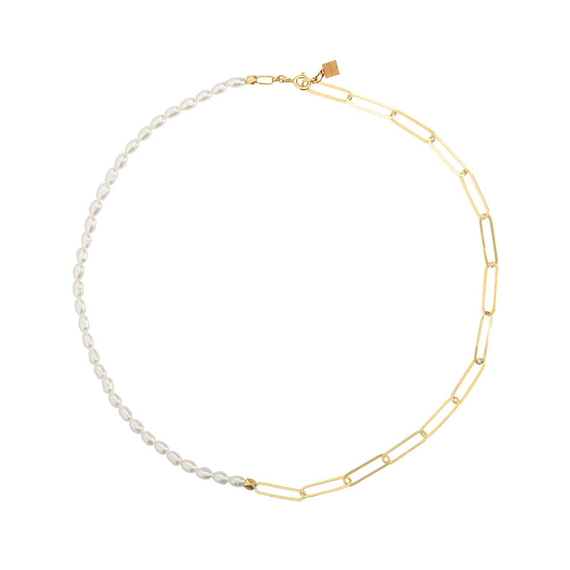 Shasa 18K Gold Plated Necklace w. Pearls