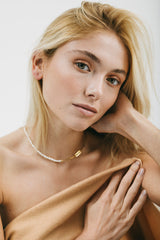 Shasa 18K Gold Plated Necklace w. Pearls