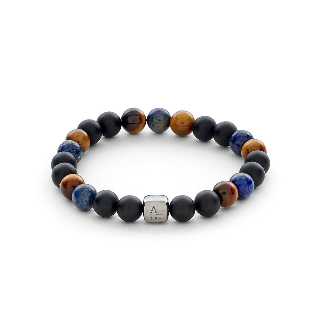 ColorUp Cape Town (8mm) Silver Bracelet w. , & Tiger's Eye