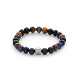 ColorUp Cape Town (8mm) Silver Bracelet w. , & Tiger's Eye