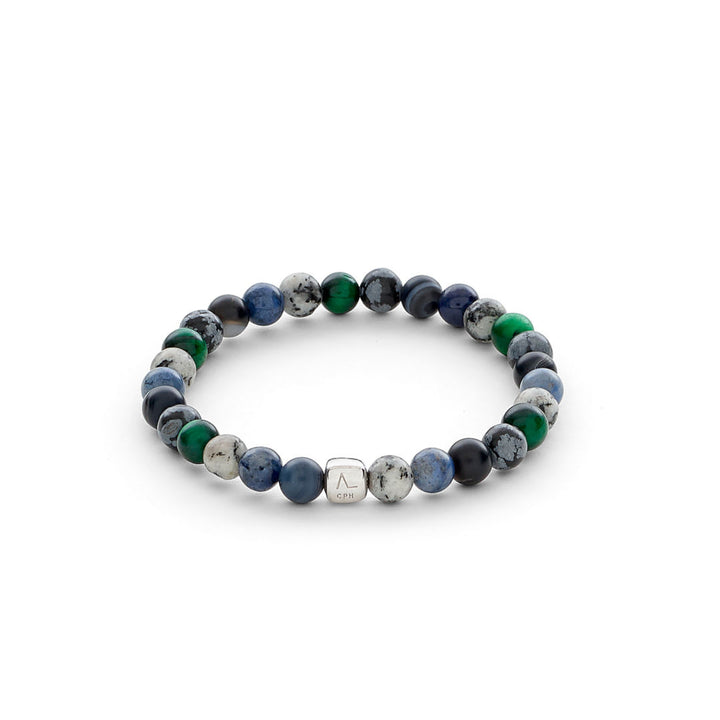 ColorUp Oslo (6mm) sølv Armbånd m. Agat & Tigerøje